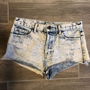 Jean cutoff mini shorts.